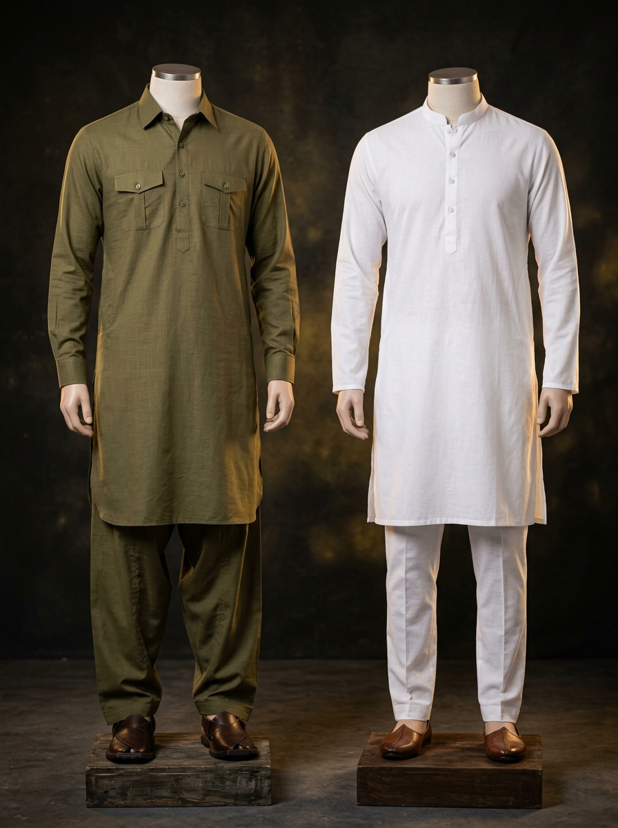 Traditional Pathani with Salwar